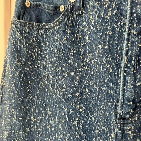 NWT Rag & Bone Logan Wide Leg Mid Rise Jeans Indigo Tweed Blue - Picture 9 of 13
